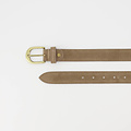 Suus - basic riem 3 cm - Suede - Riemen met gesp - Taupe - 24 - Bronskleurig