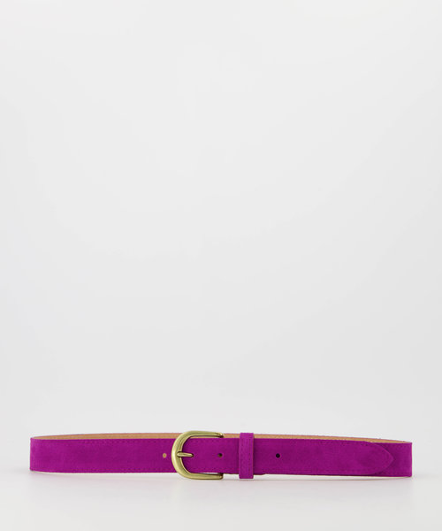 Suus - basic riem 3 cm - Suede - Belts with buckles - Pink - Fuchsia A609 - Bronze