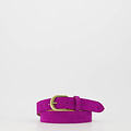 Suus - basic riem 3 cm - Suede - Riemen met gesp - Roze - Fuchsia A609 - Bronskleurig