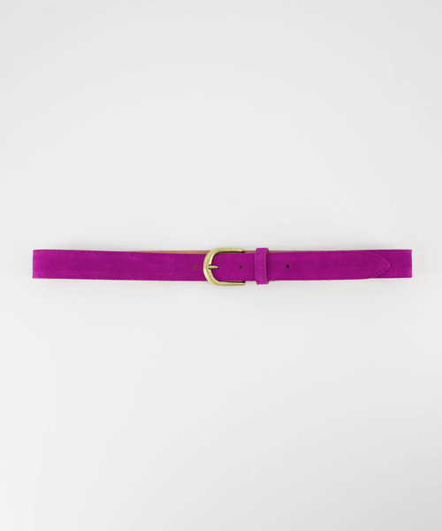 Suus - basic riem 3 cm - Suede - Belts with buckles - Pink - Fuchsia A609 - Bronze