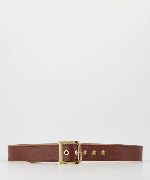 Diane - Classic Grain - Riemen met gesp - Bruin - D21 - Goudkleurig