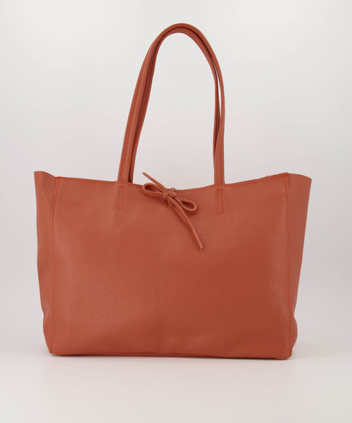 Nola - Classic Grain - Schoudertassen - Bruin - Terra 1347 - Zilverkleurig