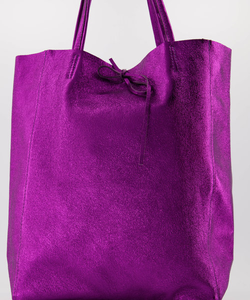 Mia - Metallic - Schoudertassen - Roze - Fuchsia L108 -