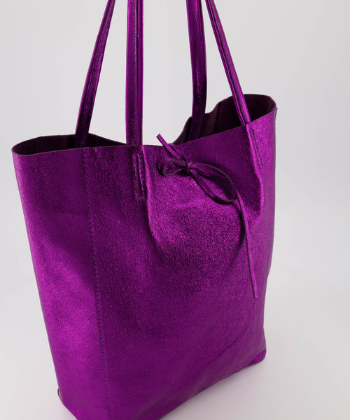 Mia - Metallic - Schoudertassen - Roze - Fuchsia L108 -