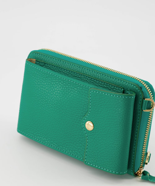 Jackie - Classic Grain - Portemonnees - Groen - 5338 - Goudkleurig