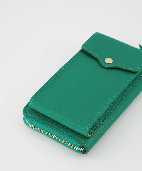 Jackie - Classic Grain - Portemonnees - Groen - 5338 - Goudkleurig