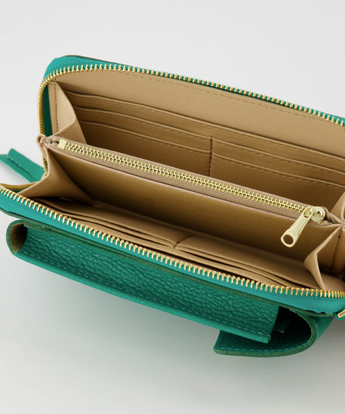 Jackie - Classic Grain - Portemonnees - Groen - 5338 - Goudkleurig