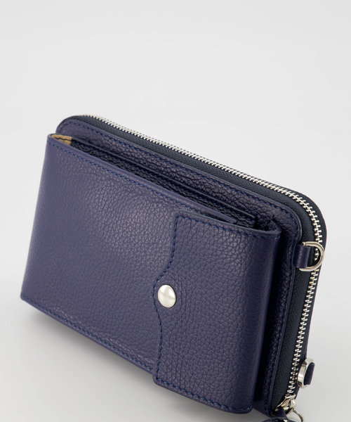 Jackie - Classic Grain - Portemonnees - Blauw - 3924 - Goudkleurig
