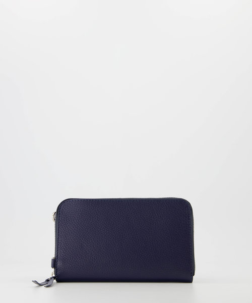 Jackie - Classic Grain - Portemonnees - Blauw - 3924 - Goudkleurig