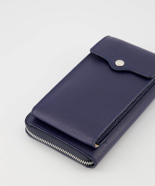 Jackie - Classic Grain - Portemonnees - Blauw - 3924 - Goudkleurig