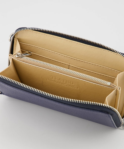 Jackie - Classic Grain - Portemonnees - Blauw - 3924 - Goudkleurig