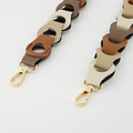 Brady Big - Classic Grain - Bag straps - Multi - Wit/Ecru/Cognac/Bruin - Gold