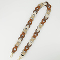 Brady Big - Classic Grain - Bag straps - Multi - Wit/Ecru/Cognac/Bruin - Gold