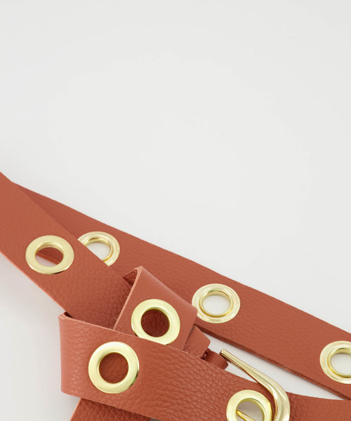 Julie - Classic Grain - Belts with buckles - Brown - Terra - Gold