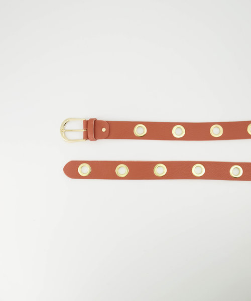 Julie - Classic Grain - Belts with buckles - Brown - Terra - Gold
