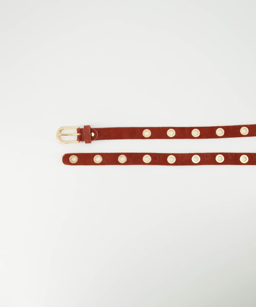 Avery - Suede - Belts with buckles - Red - Roest 61 - Gold