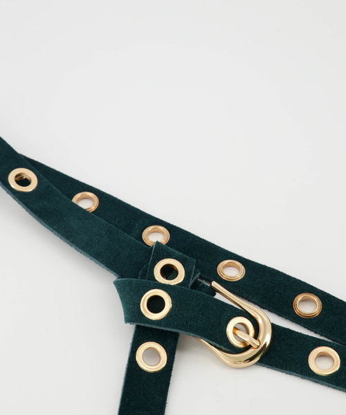 Avery - Suede - Belts with buckles - Blue - Petrol 26 - Gold