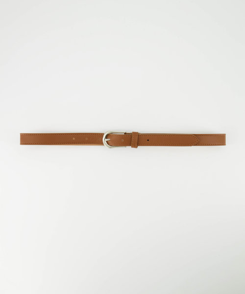 Basic Riem 2,5cm - Classic Grain - Belts with buckles - Brown - Cognac - Silver