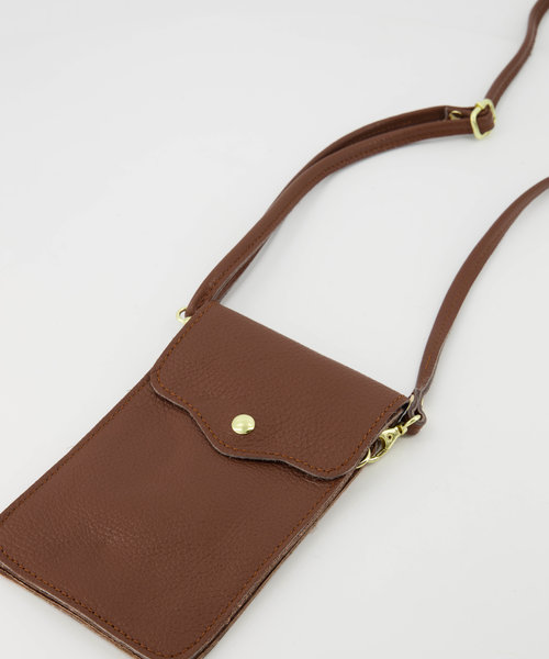 Pona - Classic Grain - Crossbodytassen - Bruin - D21 - Goudkleurig