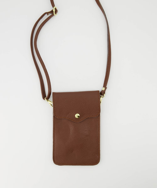 Pona - Classic Grain - Crossbodytassen - Bruin - D21 - Goudkleurig