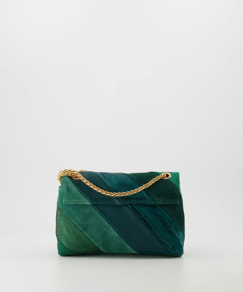 Rainbow Small - Suede/Leather/Metallic - Crossbody bags - Green -  - Gold