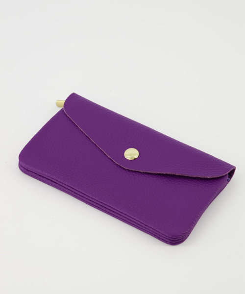 Lisa Big - Classic Grain - Wallets - Purple - T3638 - Gold