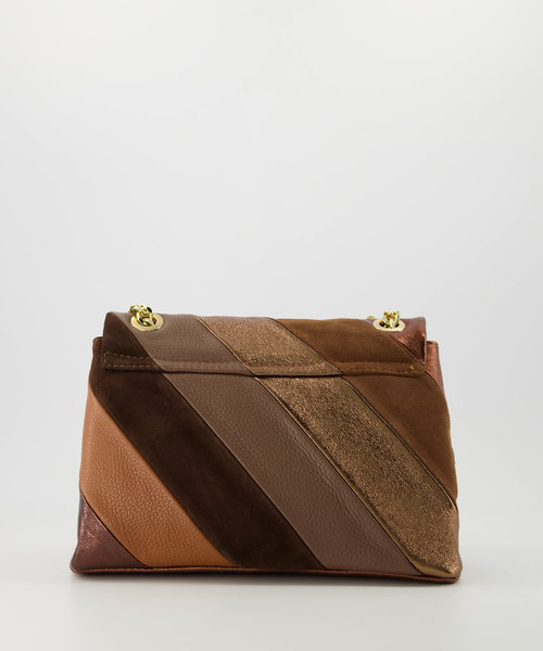 Rainbow Jumbo - Classic Grain/Metallic/Suede - Crossbodytassen - Bruin/Taupe -  - Goudkleurig