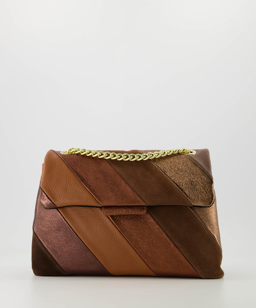 Rainbow Jumbo - Classic Grain/Metallic/Suede - Crossbodytassen - Bruin/Taupe -  - Goudkleurig