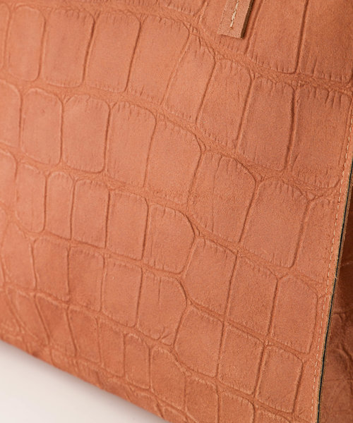 Natalie - Croco - Handtassen - Roze - Clay 62 - Bronskleurig