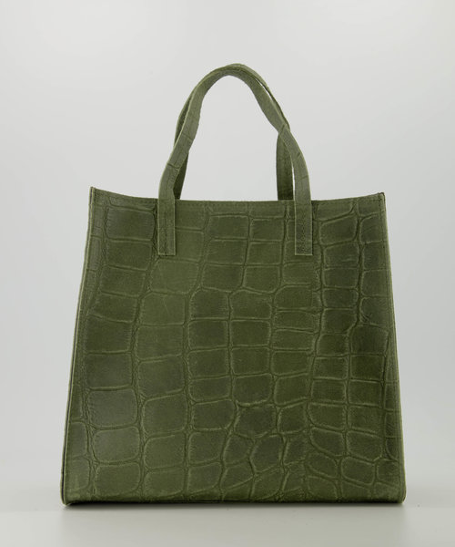 Nieuw Natalie - Croco - Hand bags - Green - 29 - Bronze
