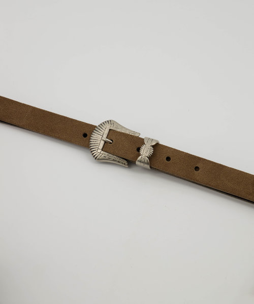 Fler Dolce - Suede - Riemen met gesp - Taupe - 24 - Zilverkleurig