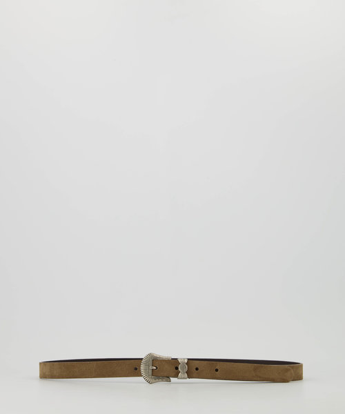 Fler Dolce - Suede - Riemen met gesp - Taupe - 24 - Zilverkleurig
