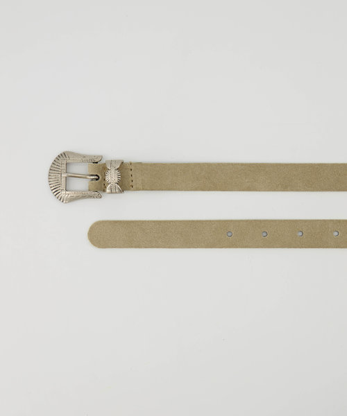 Fler Dolce - Suede - Riemen met gesp - Beige - Zand 04 - Zilverkleurig