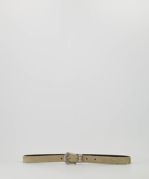 Fler Dolce - Suede - Belts with buckles - Beige - Zand 04 - Silver