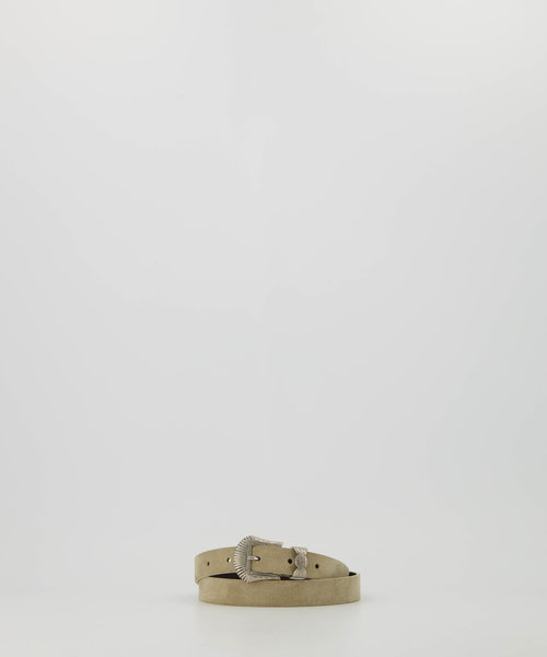 Fler Dolce - Suede - Riemen met gesp - Beige - Zand 04 - Zilverkleurig