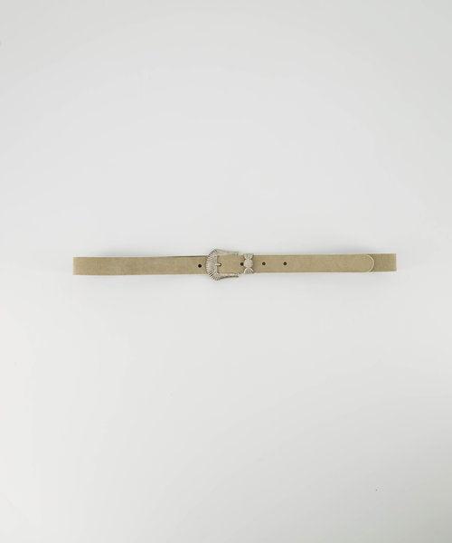 Fler Dolce - Suede - Belts with buckles - Beige - Zand 04 - Silver