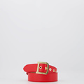 Diane - Classic Grain - Riemen met gesp - Rood - T1644 - Goudkleurig