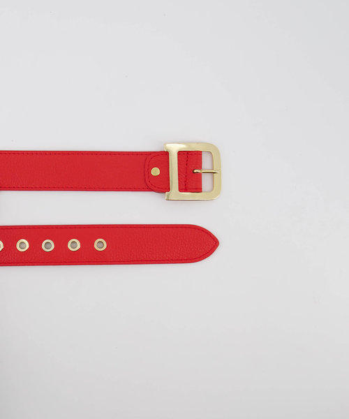 Diane - Classic Grain - Belts with buckles - Red - T1644 - Gold