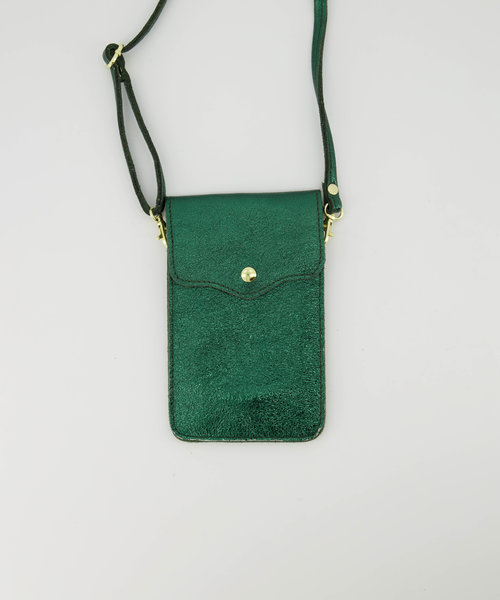 Pona - Metallic - Crossbody bags - Green - Donkergroen L558 - Gold