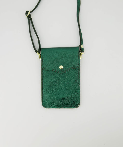 Pona - Metallic - Crossbodytassen - Groen - Donkergroen L558 - Goudkleurig