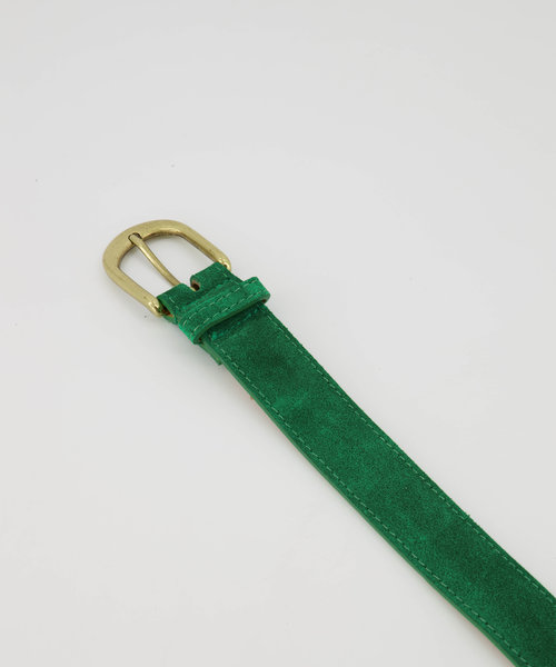 Basic Riem 3 cm - Suede - Belts with buckles - Green - A370 - Bronze