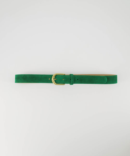 Basic Riem 3 cm - Suede - Belts with buckles - Green - A370 - Bronze