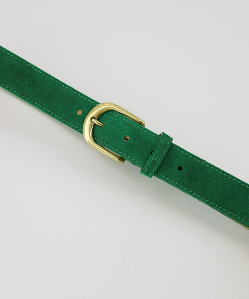 Basic Riem 3 cm - Suede - Belts with buckles - Green - A370 - Bronze