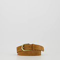 Basic Riem 3 cm - Suede - Riemen met gesp - Bruin - Cognac 06 - Bronskleurig