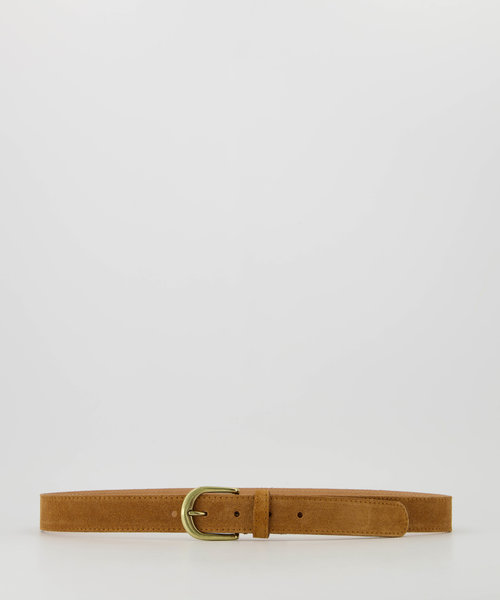 Basic Riem 3 cm - Suede - Belts with buckles - Brown - Cognac 06 - Bronze