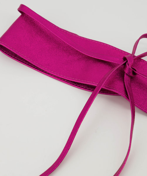 Lily - Metallic - Wikkelriemen - Roze - L42 -