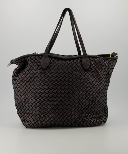 Jenna - Washed - Schoudertassen - Zwart -  - Bronskleurig