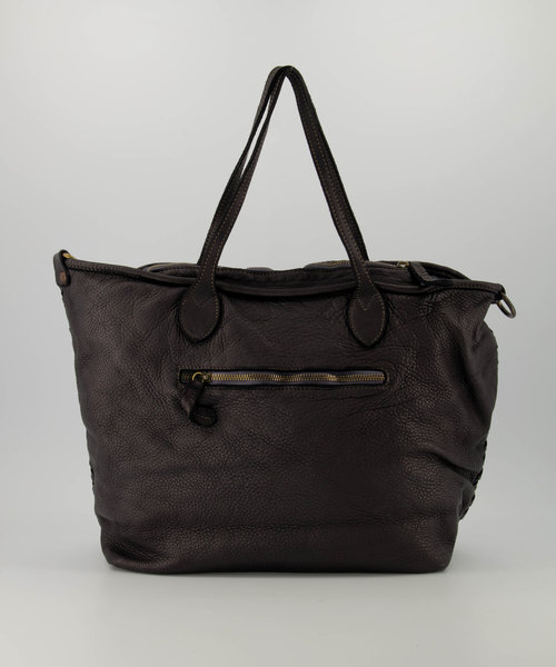 Jenna - Washed - Schoudertassen - Zwart -  - Bronskleurig