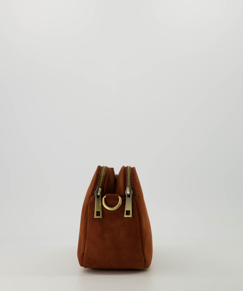 Simone - Suede - Crossbodytassen - Bruin - Cognac 37 - Bronskleurig