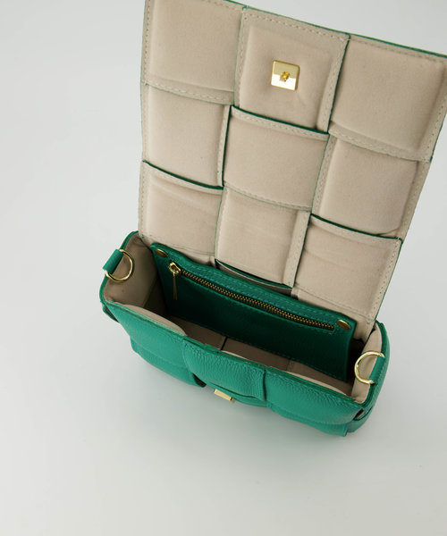 Jess - Classic Grain - Crossbodytassen - Groen - 5338 - Goudkleurig